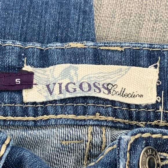 VIGOSS Collection Capri‎ Denim Jeans Distressed 98% Cotton 2% Spandex Size 5 - Picture 3 of 13